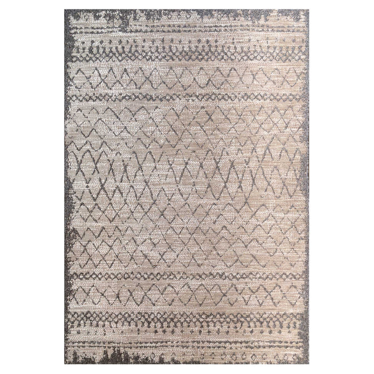 Beige Scandi Textured Flatweave Area Rug
