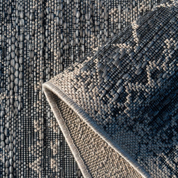 Grey Scandi Textured Flatweave Area Rug