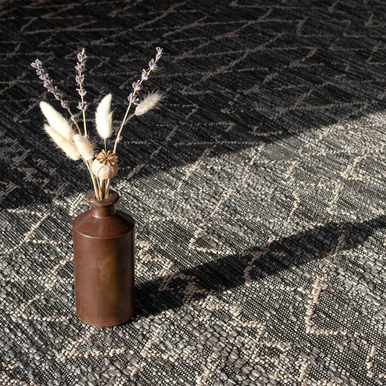 Grey Scandi Textured Flatweave Area Rug