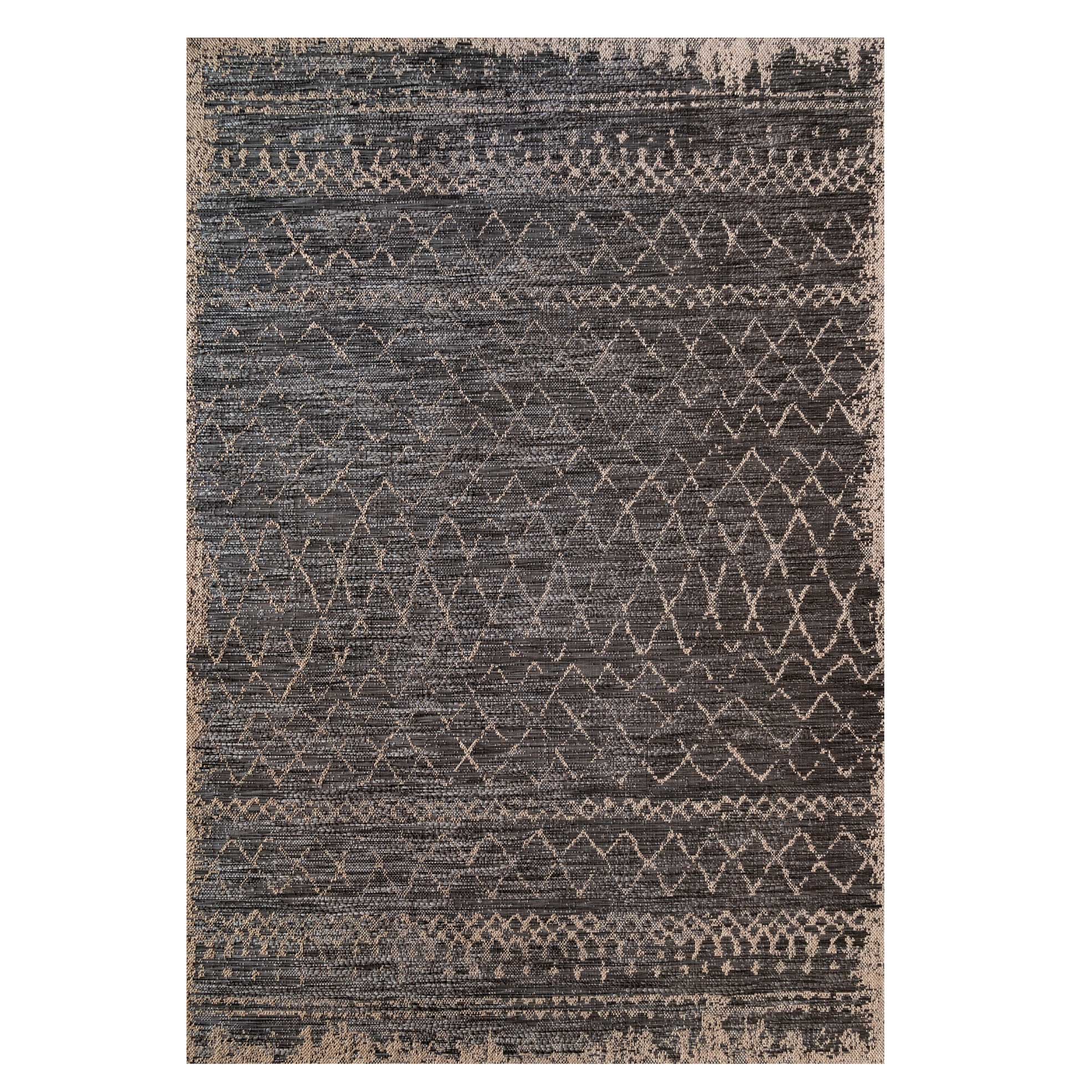 Grey Scandi Textured Flatweave Area Rug