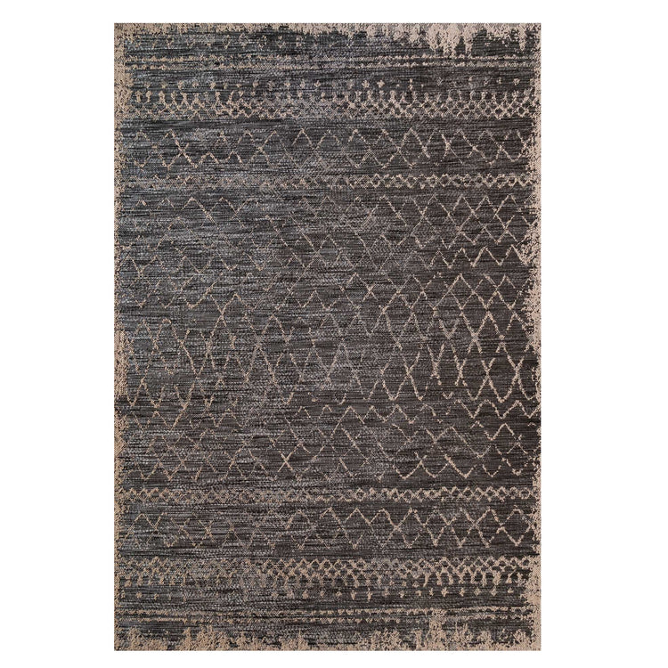 Grey Scandi Textured Flatweave Area Rug
