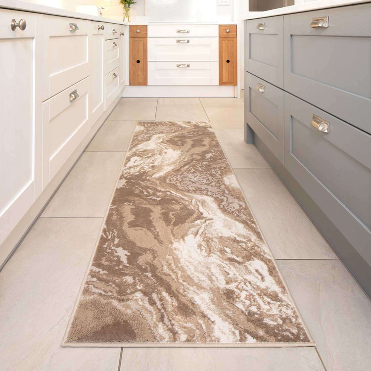 Modern Beige Textured Living Room Rug