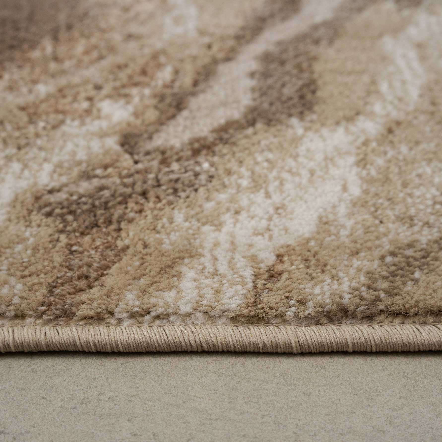 Modern Beige Textured Living Room Rug