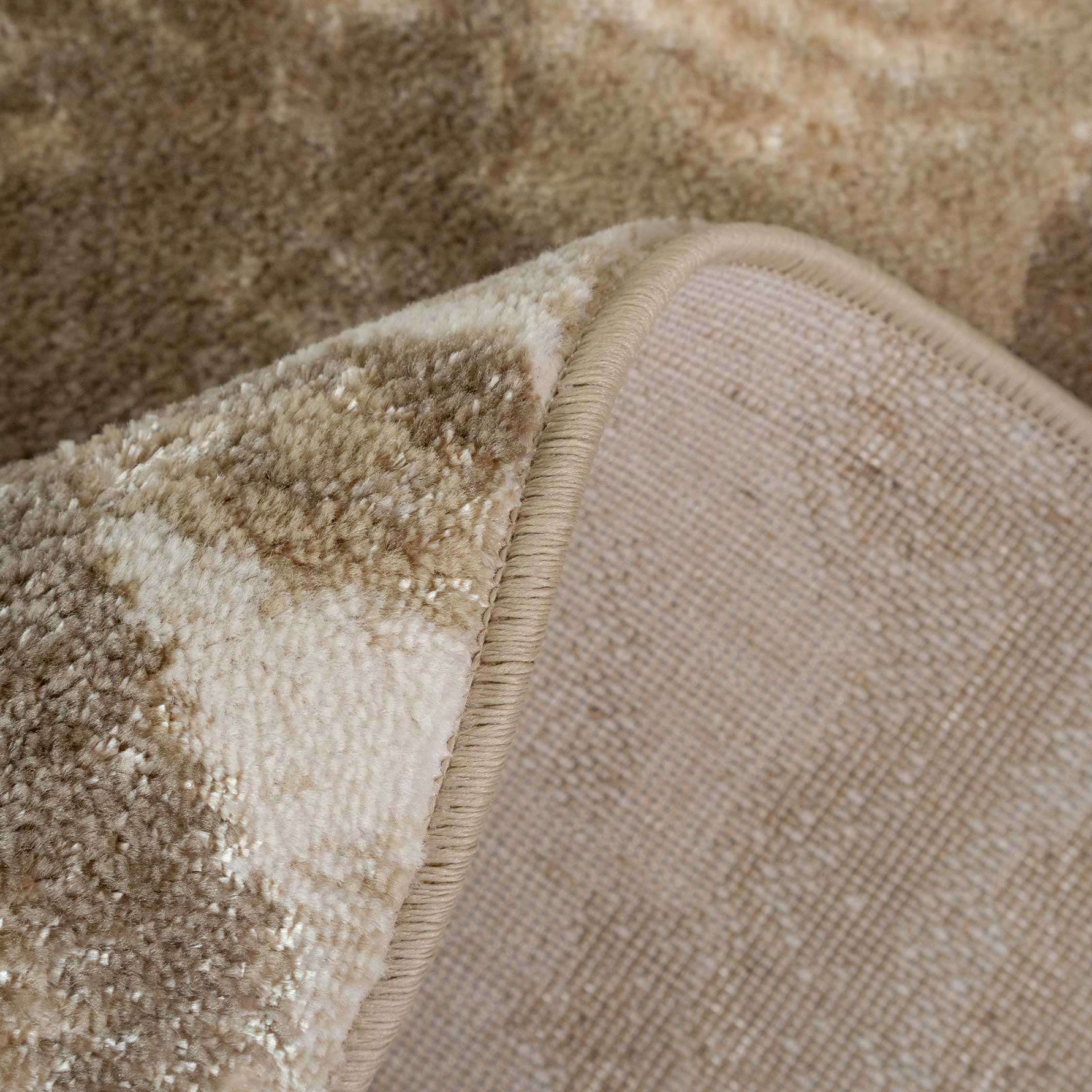 Modern Beige Textured Living Room Rug