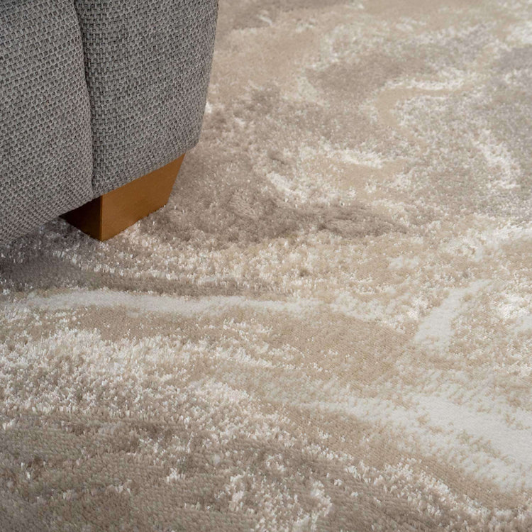 Modern Beige Textured Living Room Rug