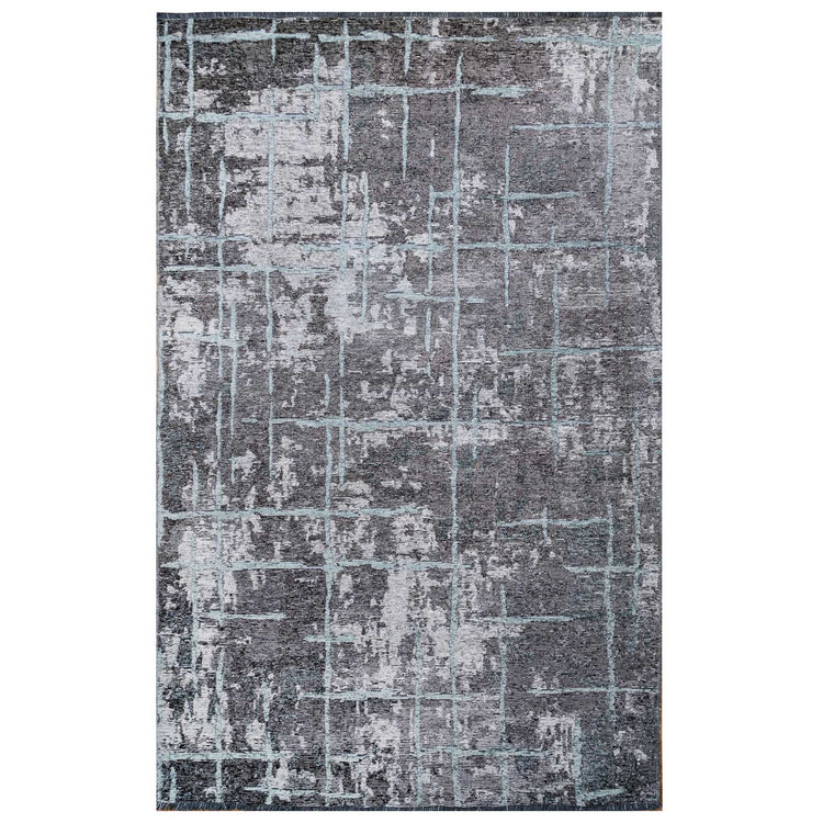 Reversible Distressed Dark Grey Area Rug