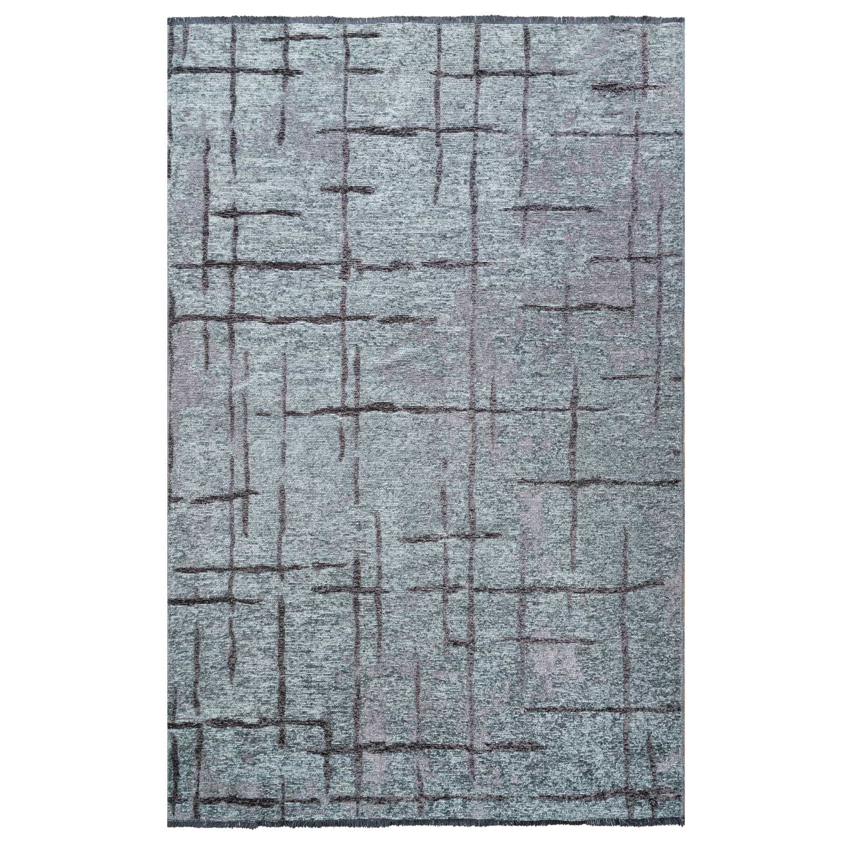 Reversible Distressed Light Blue Rug