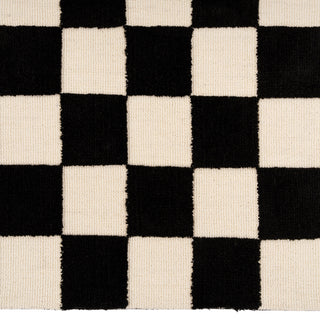 Black Retro Checkerboard Runner Rug - Ebony