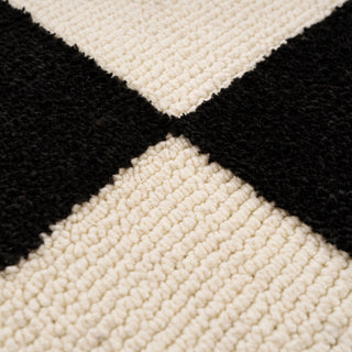Black Retro Checkerboard Runner Rug - Ebony