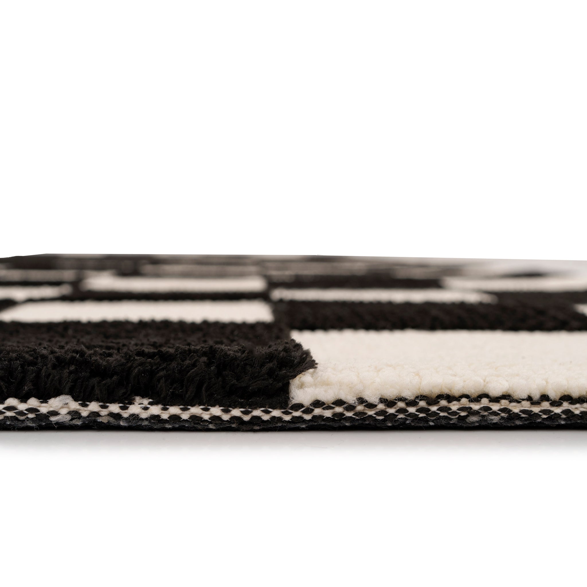Black Retro Checkerboard Rug - Ebony