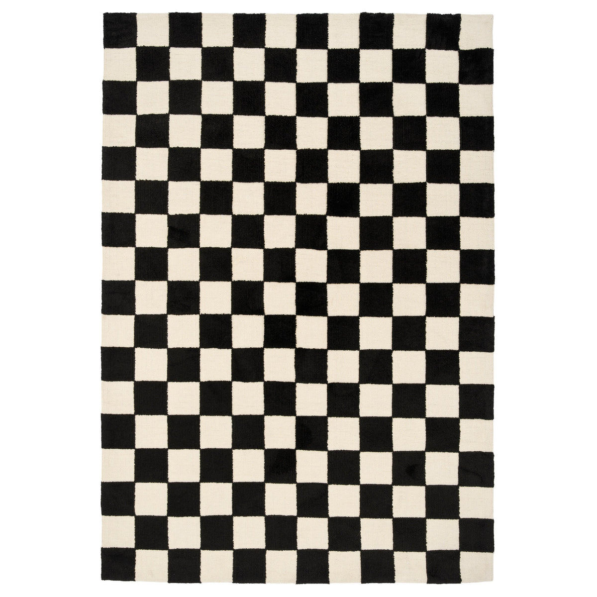 Black Retro Checkerboard Rug - Ebony