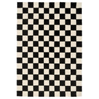 Black Retro Checkerboard Rug - Ebony
