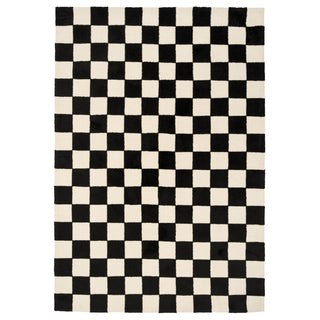 Black Retro Checkerboard Rug - Ebony