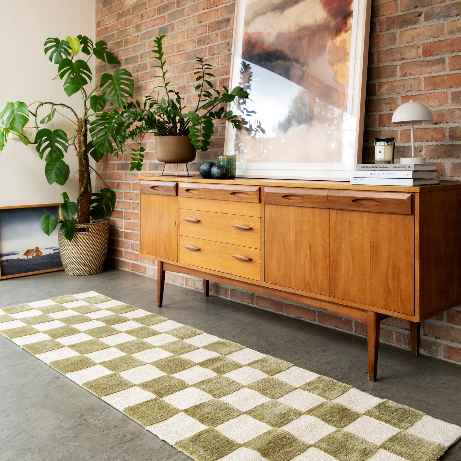 Green Retro Checkerboard Runner - Maze