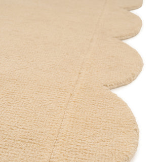 Beige Scalloped Border Runner Rug - Maren
