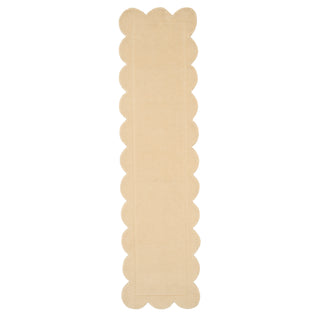 Beige Scalloped Border Runner Rug - Maren