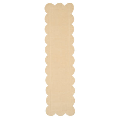 Beige Scalloped Border Runner Rug - Maren