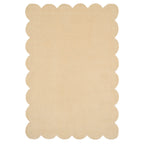 Beige Scalloped Border Woven Rug - Maren