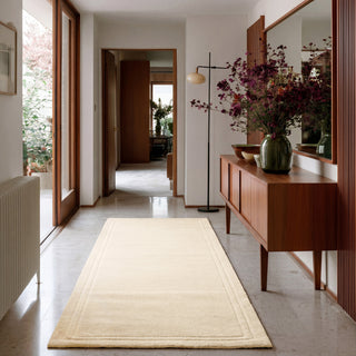 Cream Border Runner Rug - Nell