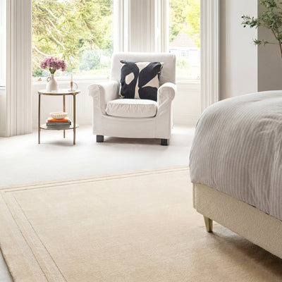 Cream Border Woven Rug - Nell