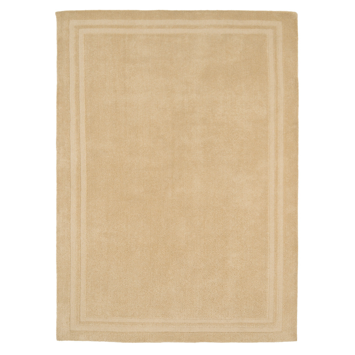 Beige rug with a plain design on a white background