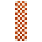 Burnt Orange Retro Checkerboard Runner - Rust