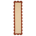 Terracotta Scalloped Border Runner Rug - Stella