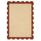 Terracotta Scalloped Border Woven Rug - Stella