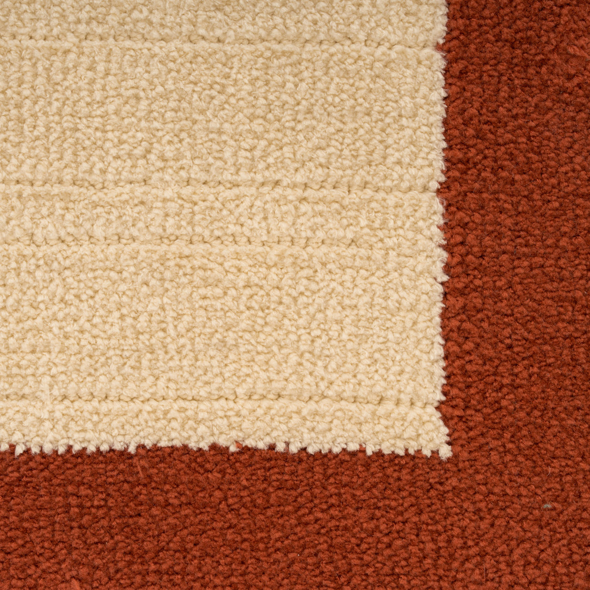 Terracotta Scalloped Border Runner Rug - Stella