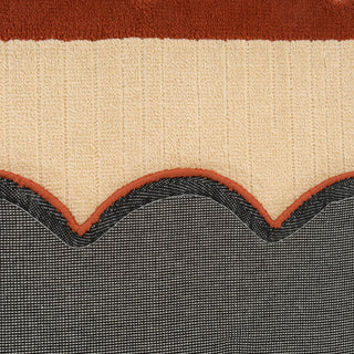Terracotta Scalloped Border Runner Rug - Stella