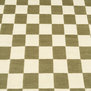Green Retro Checkerboard Rug - Maze