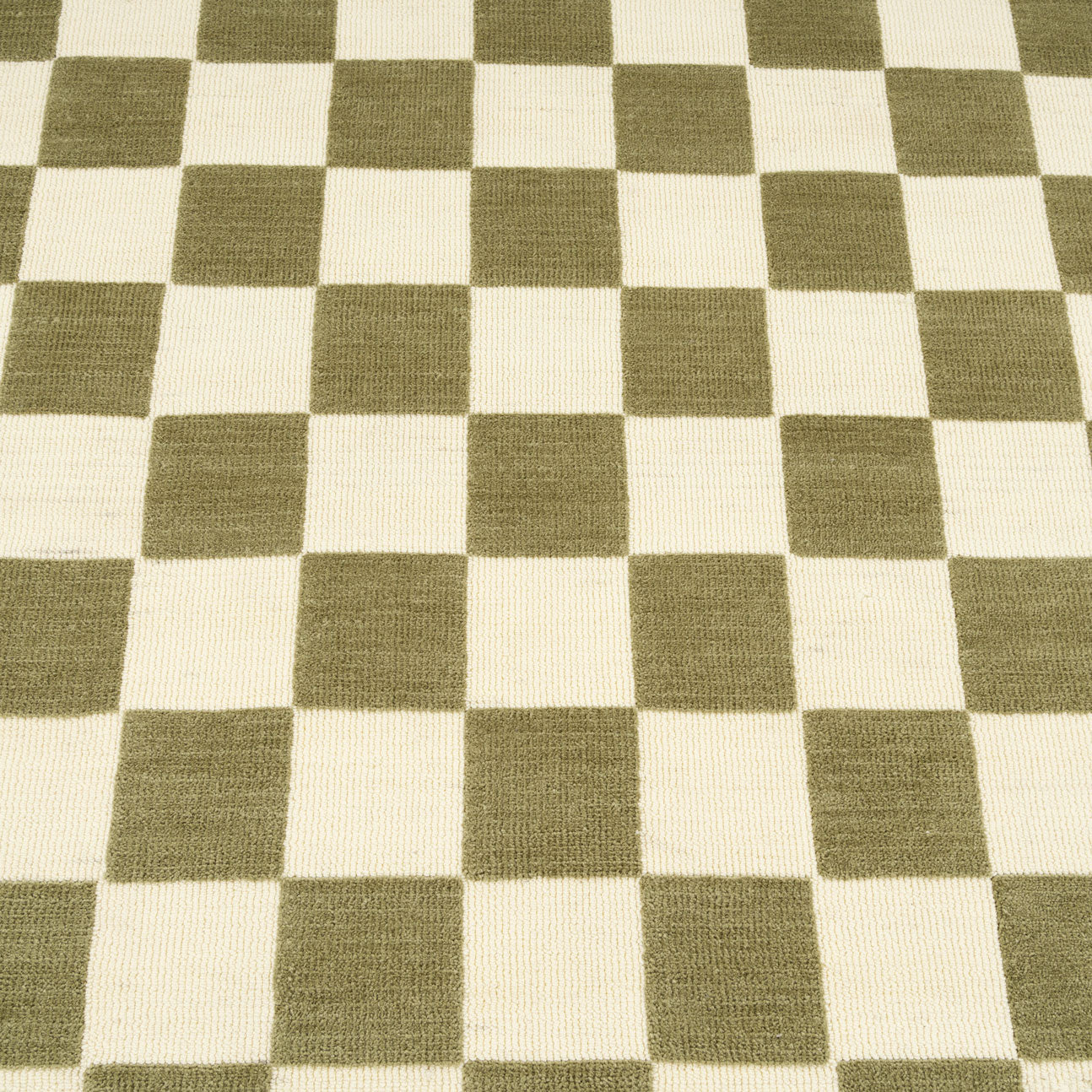 Green Retro Checkerboard Rug - Maze | Living Room Rugs | Kukoon Rugs Online