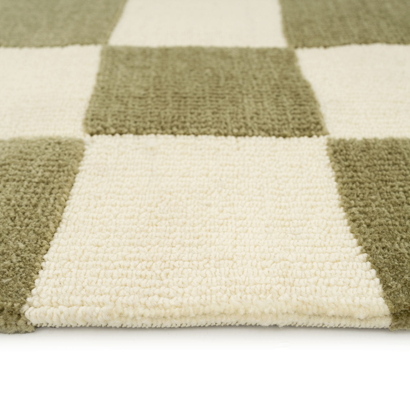 Green Pattern Rug Square Check Green Retro Checkerboard Rug - Maze | Living Room Rugs | Kukoon Rugs Online
