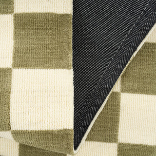 Green Retro Checkerboard Rug - Maze