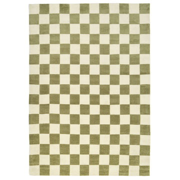Green Retro Checkerboard Rug - Maze