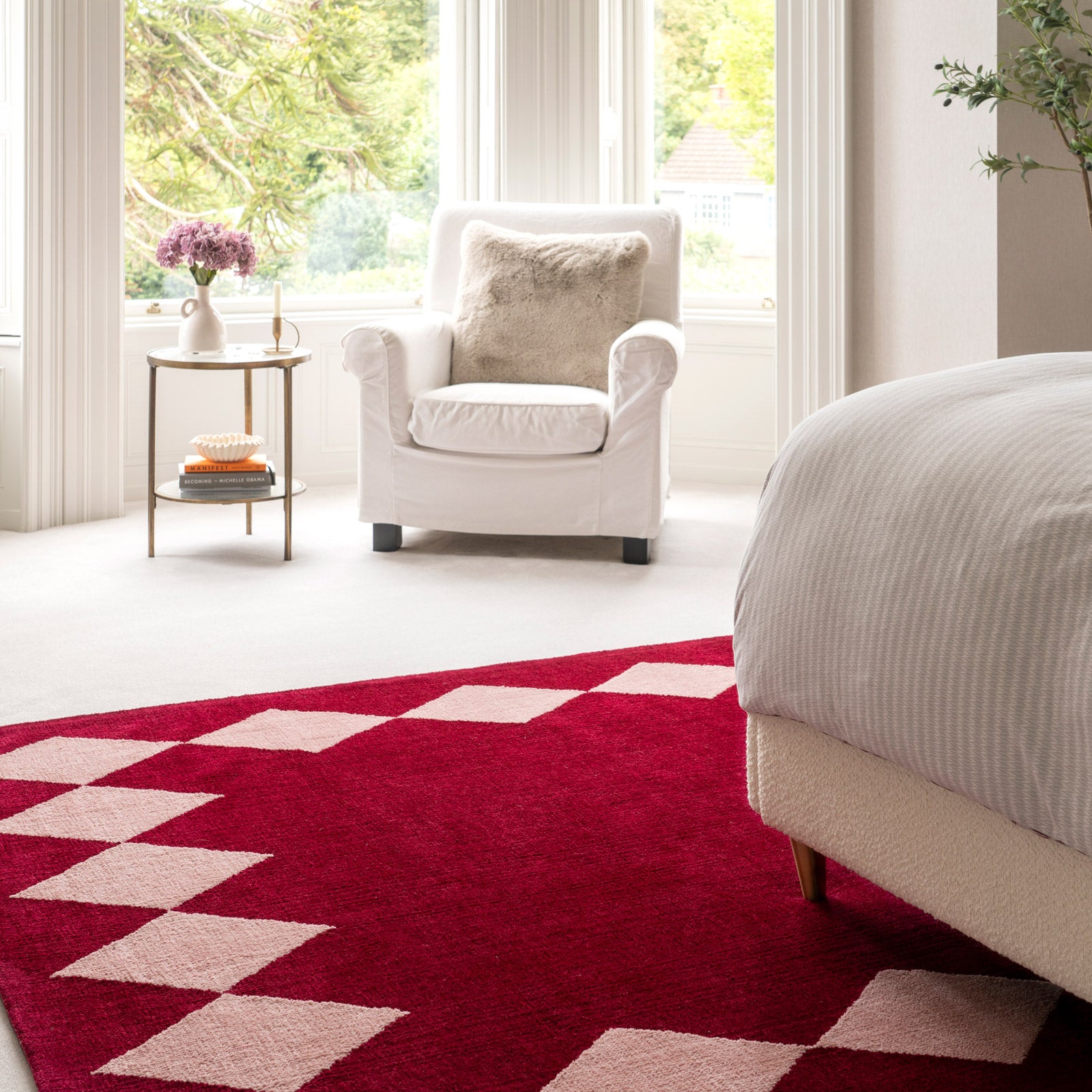 Burgundy Harlequin Rug - Zara