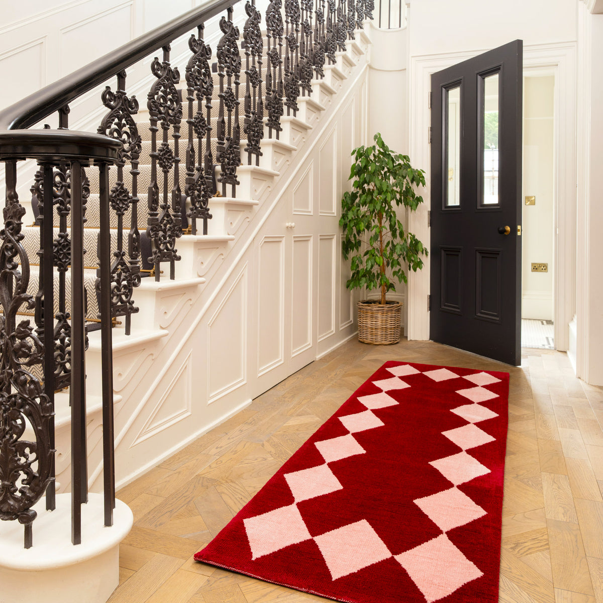 Burgundy Harlequin Rug - Zara