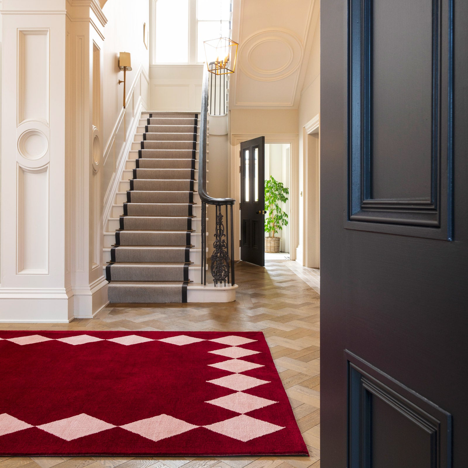 Burgundy Harlequin Rug - Zara