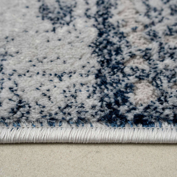 Modern Navy Textured Living Room Rug