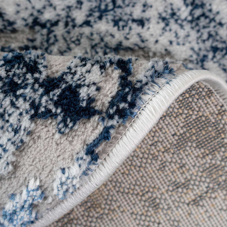 Modern Navy Textured Living Room Rug