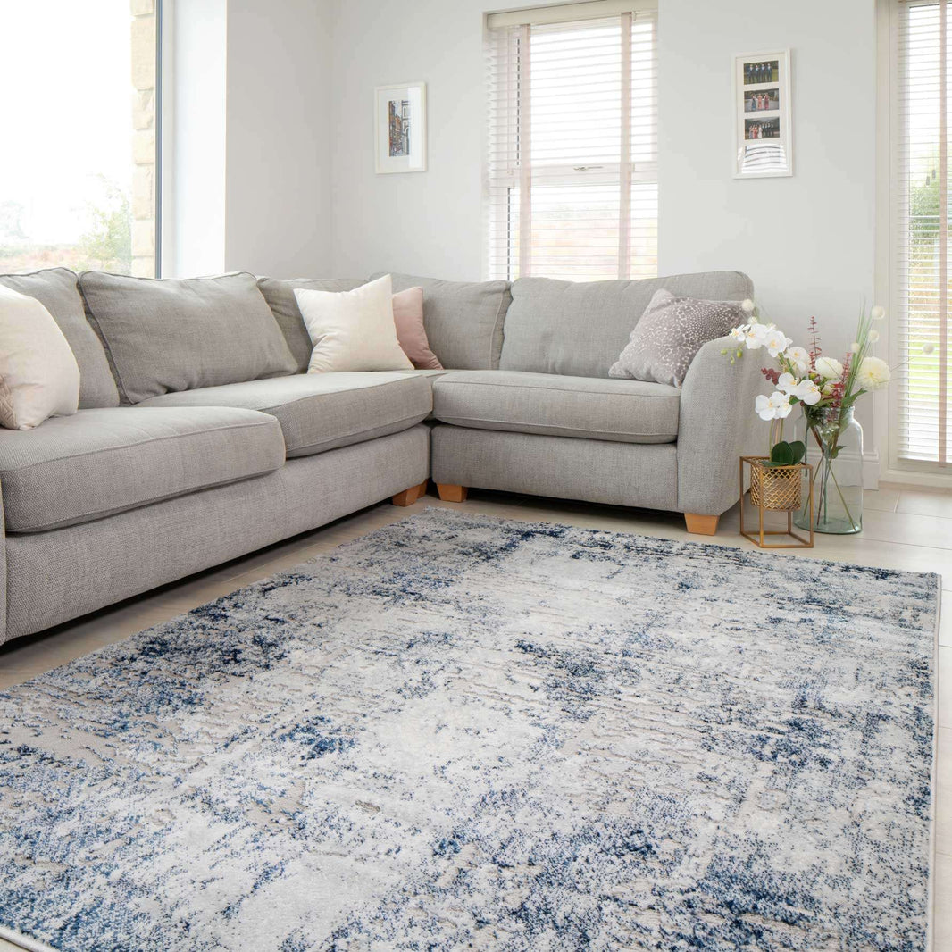 Modern Navy Textured Living Room Rug Med Living Room Rugs Kukoon