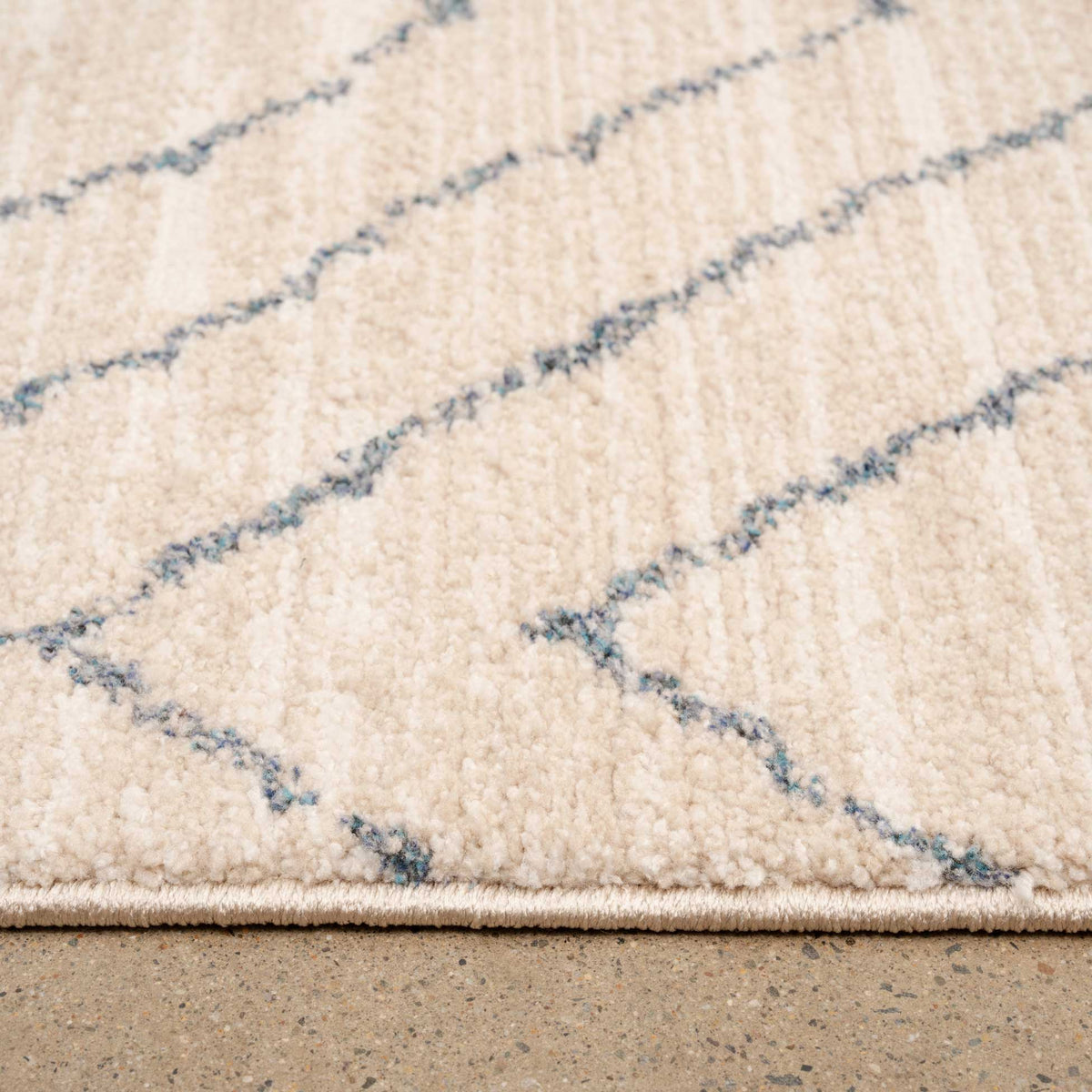Soft Chevron Beige Moroccan Berber Runner Rug - Carlos