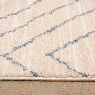 Soft Chevron Beige Moroccan Berber Runner Rug - Carlos
