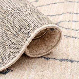 Soft Chevron Beige Moroccan Berber Runner Rug - Carlos