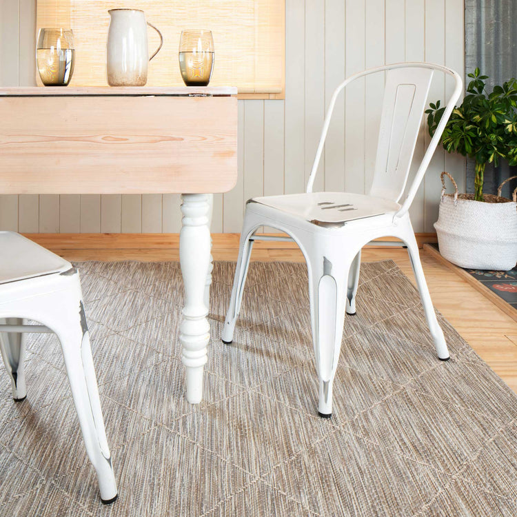 Beige Trellis Flatweave Area Rug