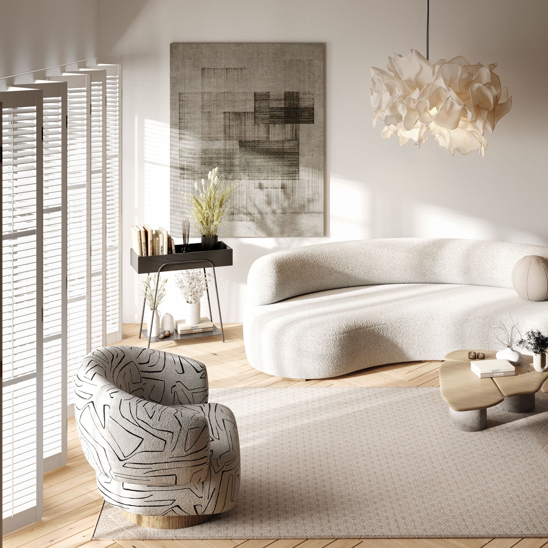 Beige Scandi Hygge Rug - Cudo