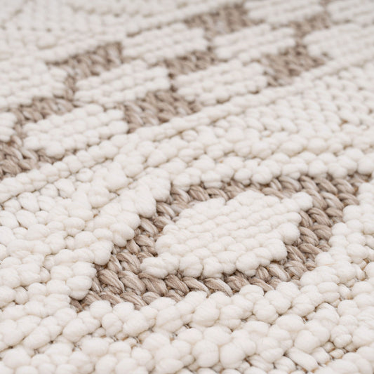 Cream Beige Boho Runner Rug - Sachi