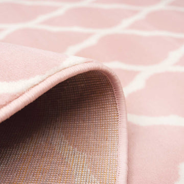 Pink Blush Moroccan Trellis Living Room Rug