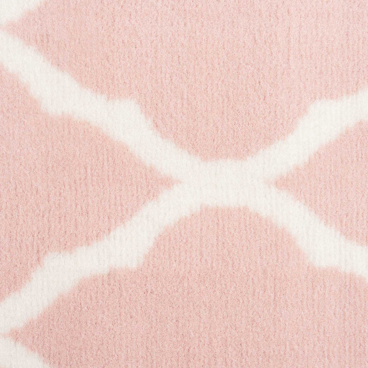 Pink Blush Moroccan Trellis Living Room Rug