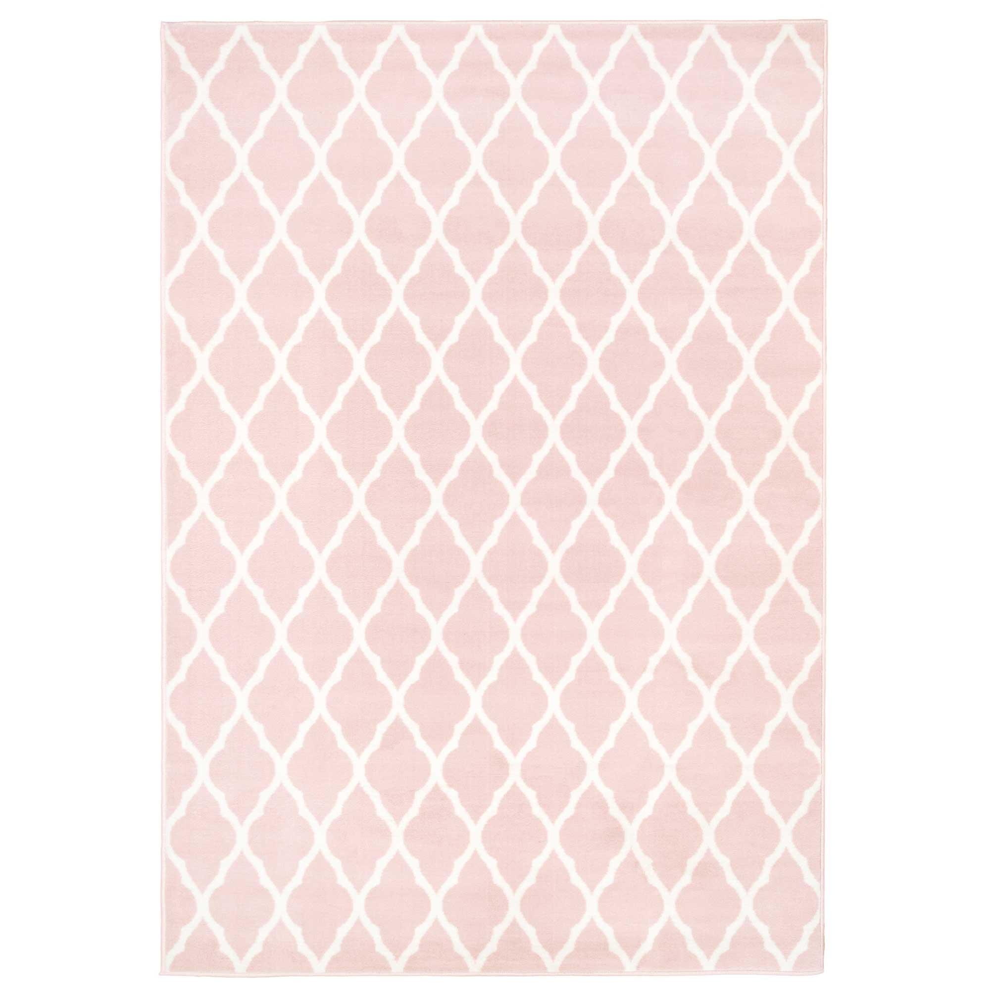 Pink Blush Moroccan Trellis Living Room Rug